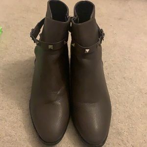 Gray Pebble Vegan Leather booties